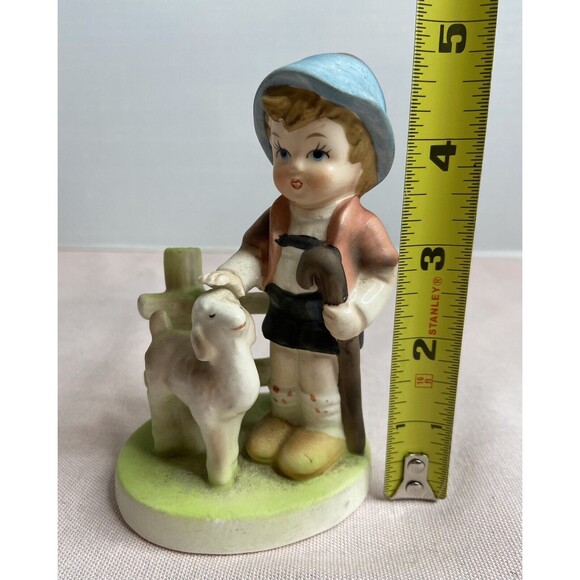 flambro collectors choice series ceramic shepard boy with sheep figurine - Picture 3 of 6